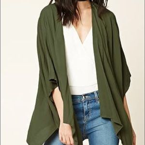 Draped dolman kimono